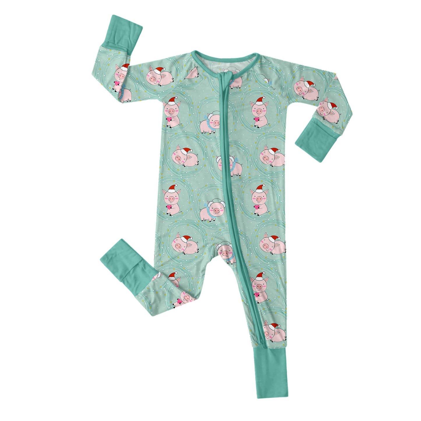 Winter Pigs Convertible Zippered Romper